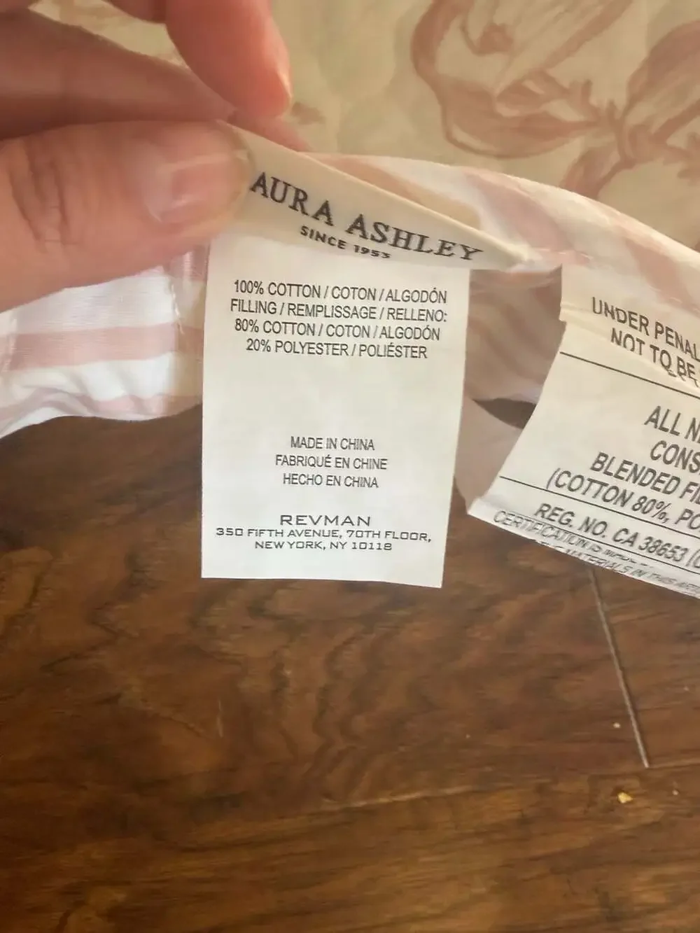 Laura Ashley Bedford Pink Floral Cotton Reversible Quilt